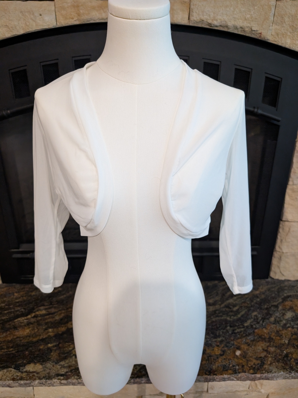 Amazon White Women's Cropped Open-Front Bolero Camisole Jacket